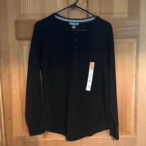Starting Point Women's Black Long Sleeve Henley